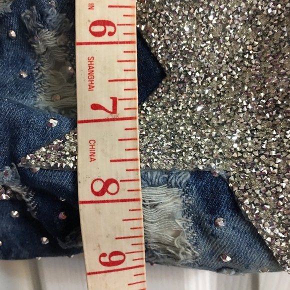 Betty Boop Stars Denim Crossbody Purse - One of a Kind Designer Handmade - Picture 5 of 8